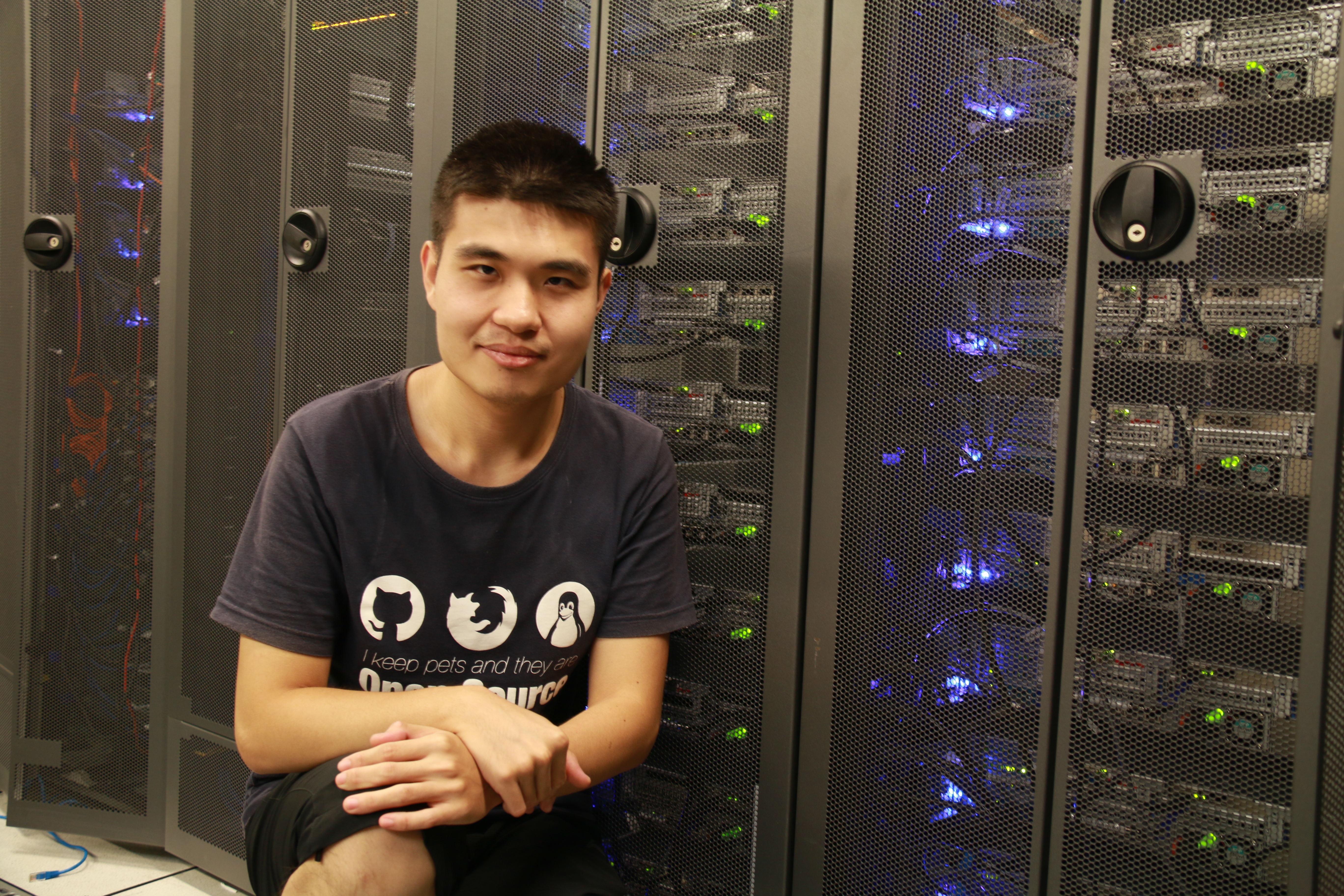 Above: Me with MSRA's network group servers, taken by MSRA for promotional materials, I often use this photo