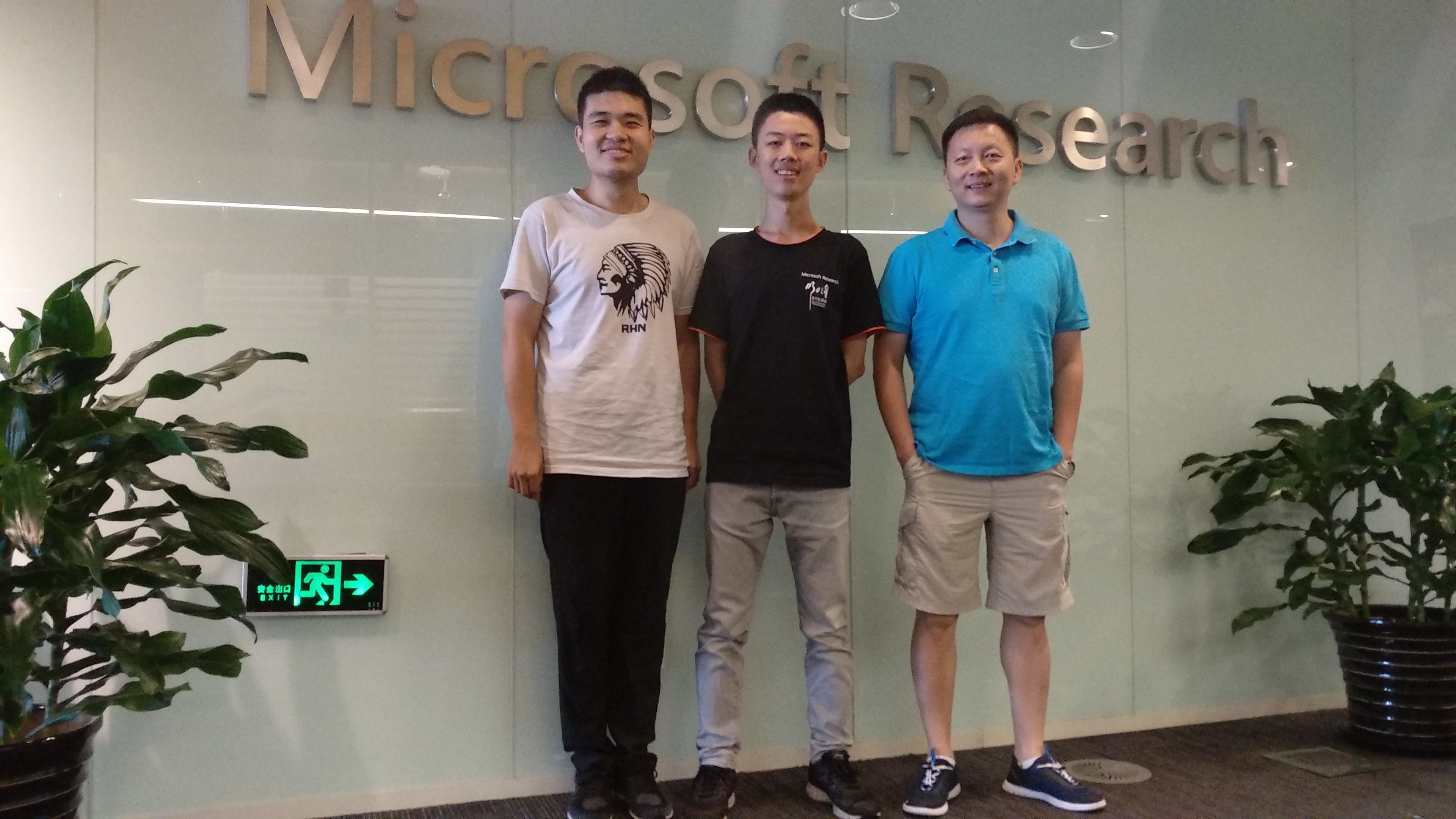 Above: Mentor Lintao Zhang (right), me (left), and Zibo Wang (middle) who interned together