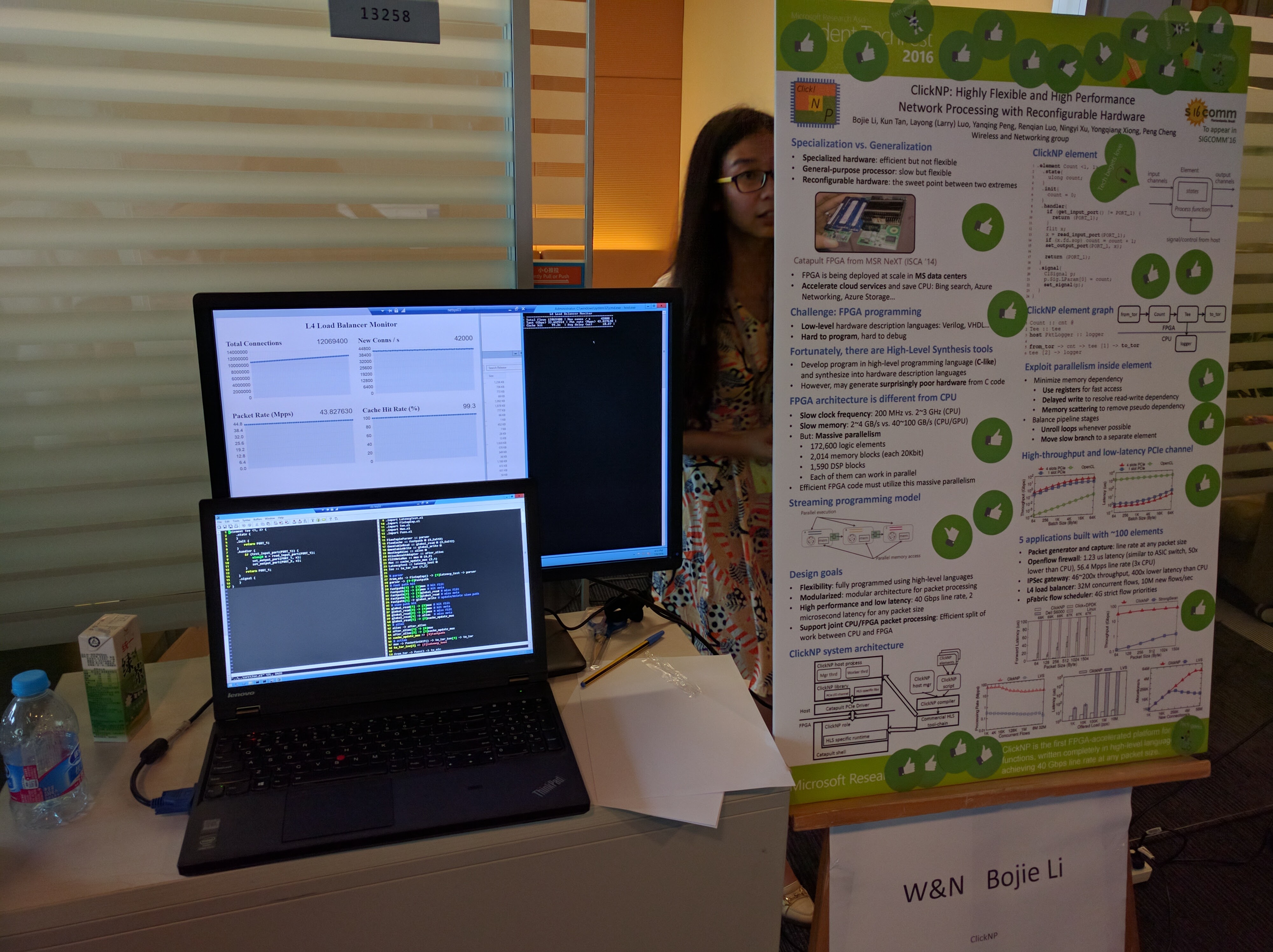 Above: Demonstrating ClickNP at MSRA Student Techfest