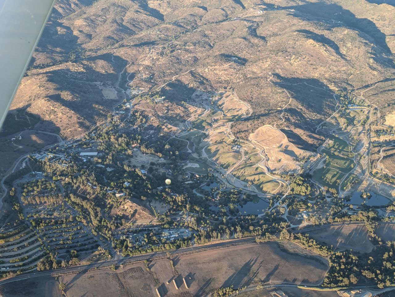 San Diego Zoo Safari Park seen just after taking off from Ramona