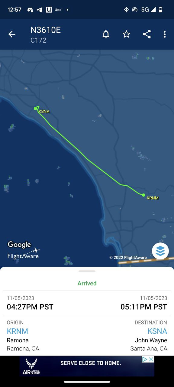 From Ramona to SNA, 44 minutes return