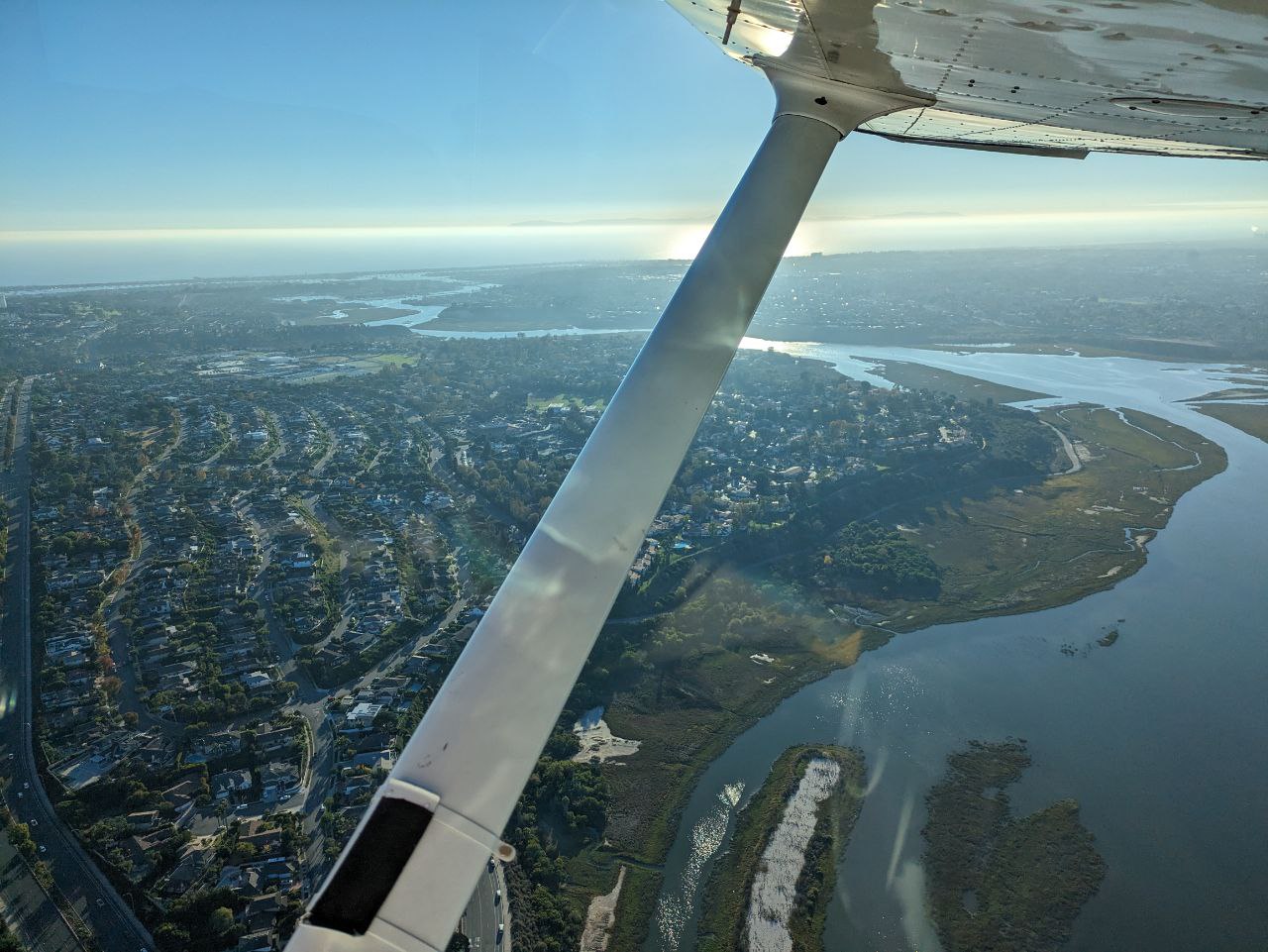 Just after taking off from SNA (Santa Ana Airport)