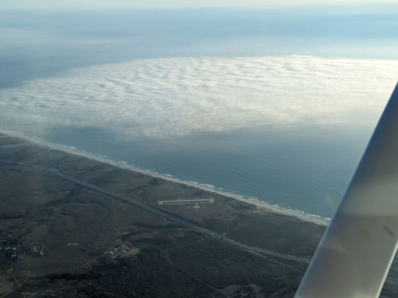 Beach and small airport next to Highway 5