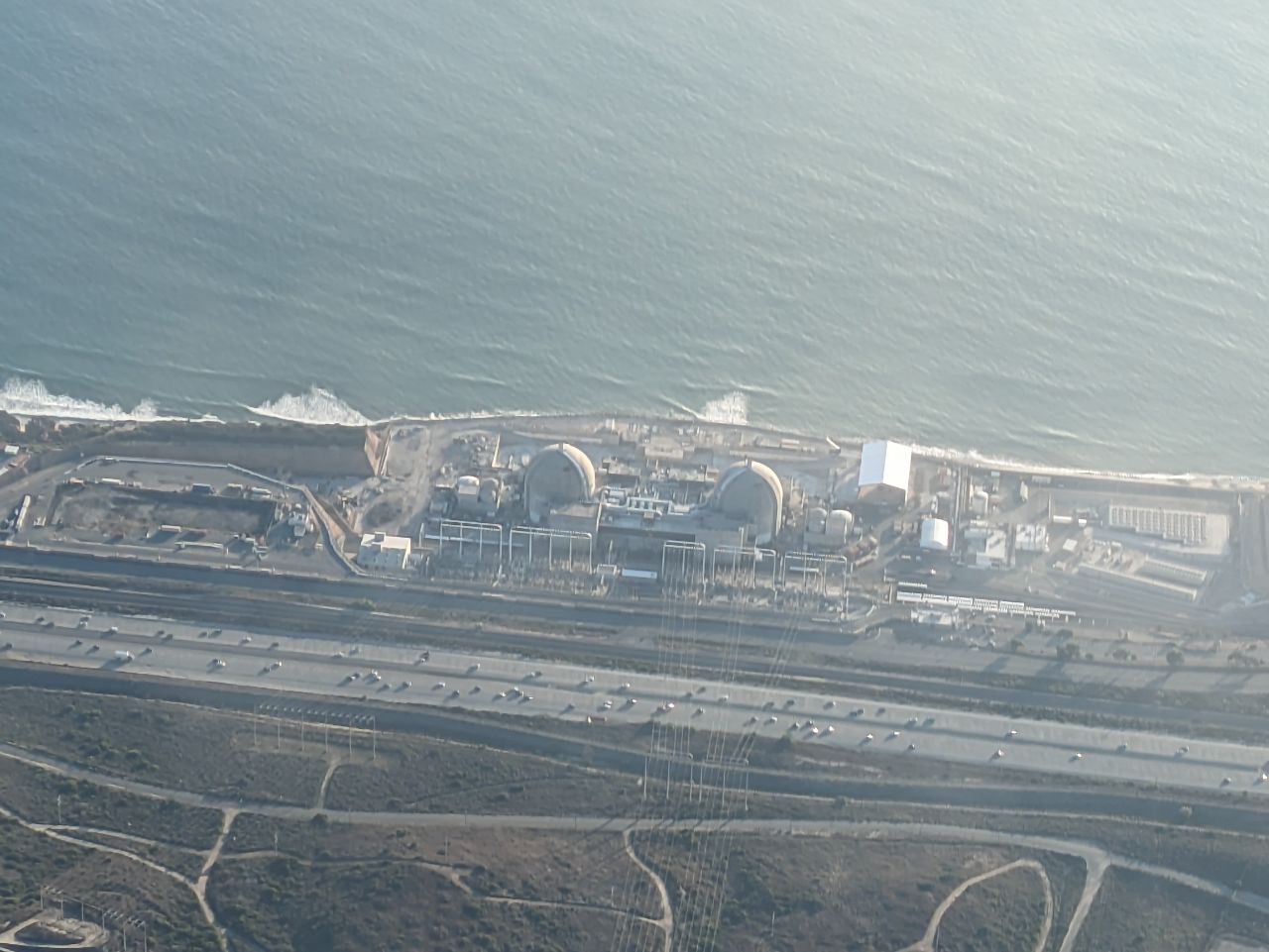 Abandoned nuclear power station next to Highway 5