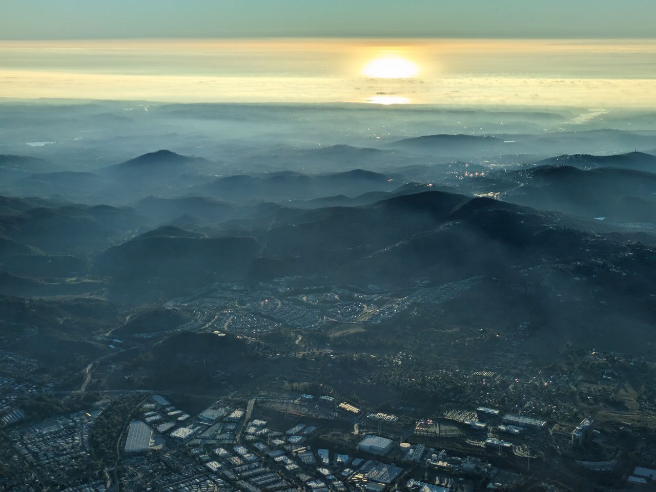 Mountains under the sunset