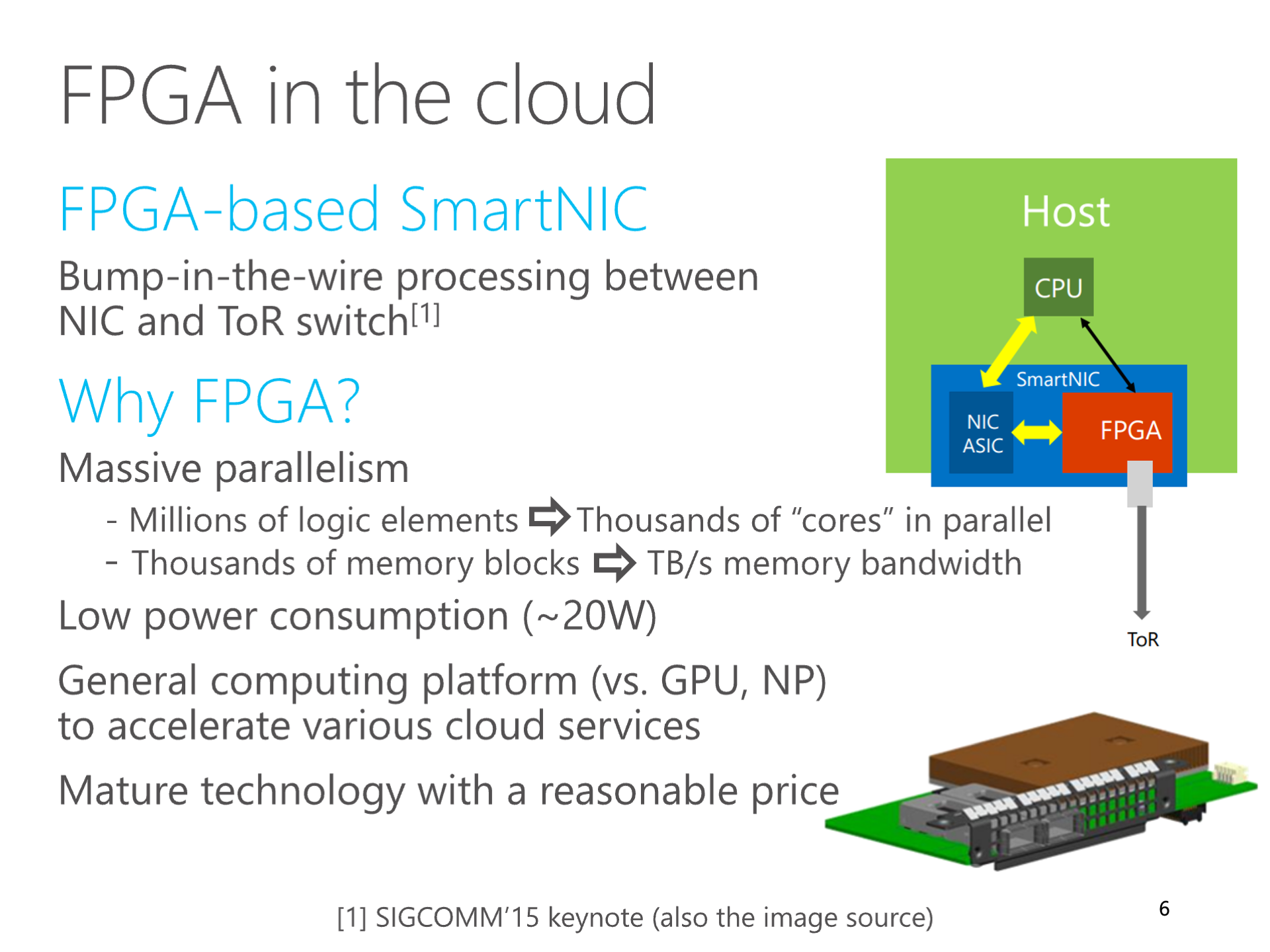 Above: My SIGCOMM 2016 ClickNP paper's summary of FPGA computing characteristics