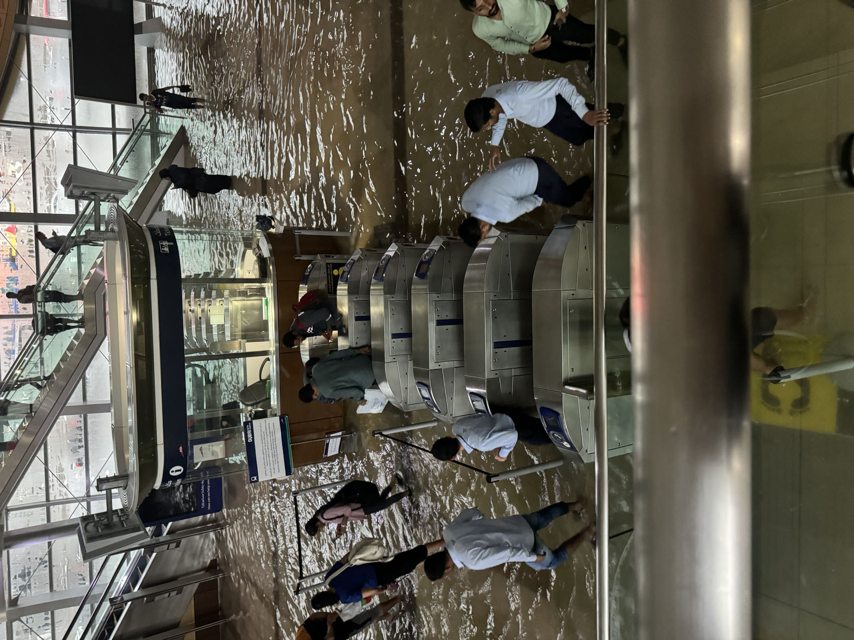 During the Dubai flood, the subway station was flooded, and the subway was suspended