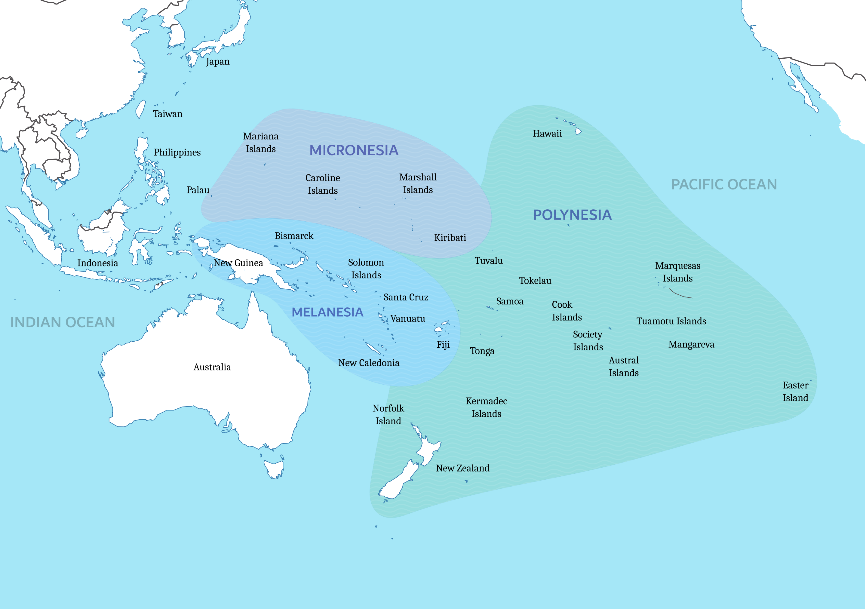 Polynesian Triangle in the South Pacific Islands, Source: Wikipedia